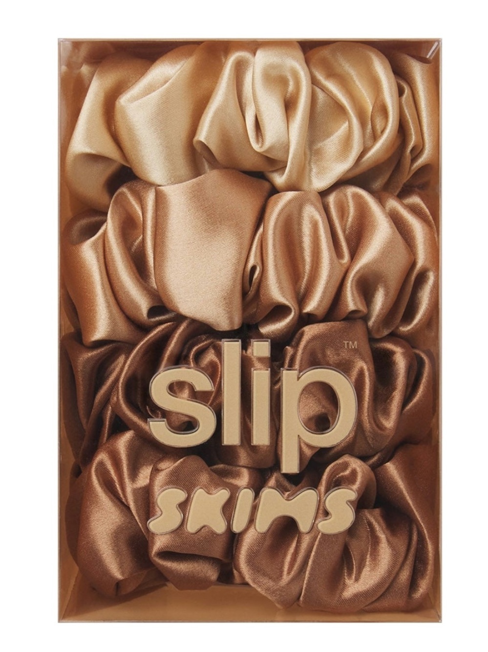SKIMS X SLIP PURE SILK LARGE SCRUNCHIES 4-PACK - FAIR
